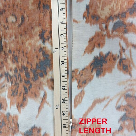 Talbots Dress Womens 20 Brown Beige Floral V Neck Sleeveless Linen Silk Pockets - Picture 9 of 13